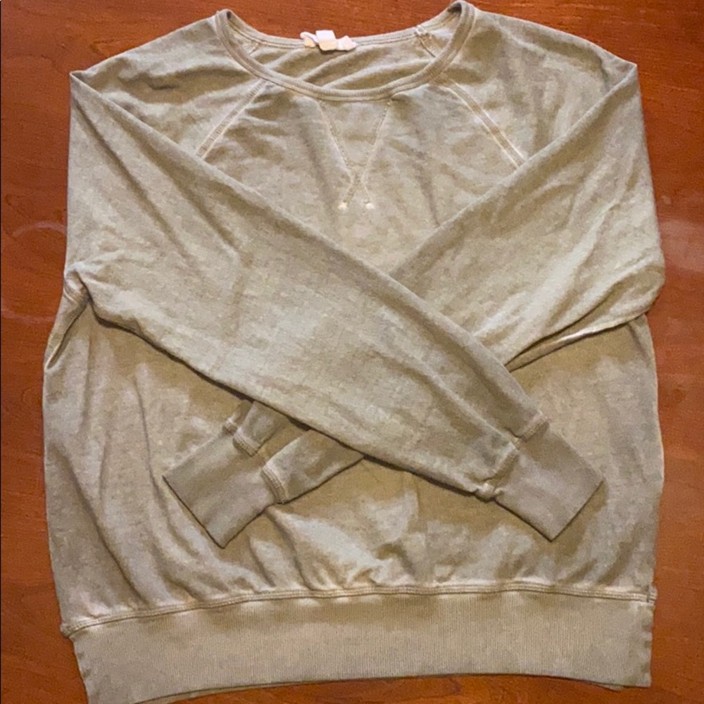 Camo Green slight fade fabric sweater